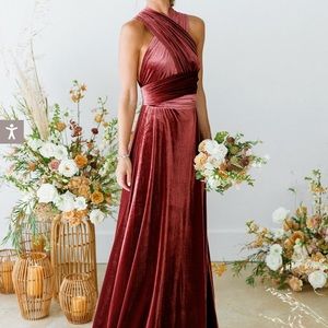 REVELRY Micah convertible velvet dress - EMERALD-